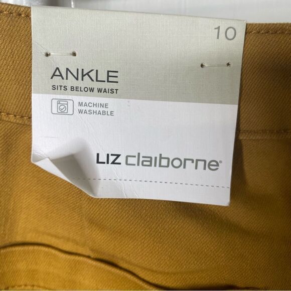 NWT Liz Claiborne Kemmerer Gold Classic Ankle Pants Size 10 Casual Stretch Cute! - Picture 5 of 9